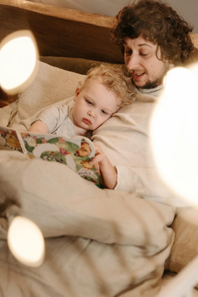 Father Telling Bedtime Story to His Child // Healthier Baby Today