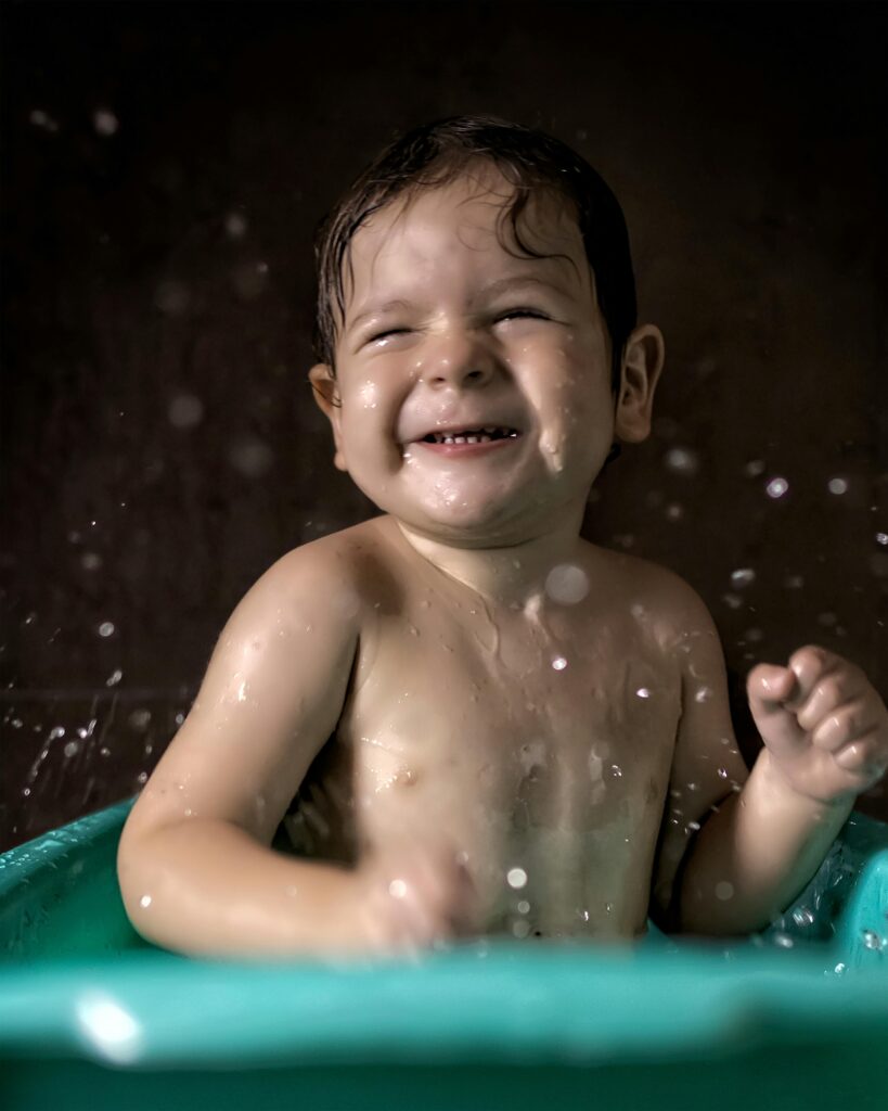 A Baby Bathing in a Tub // Healthier Baby Today