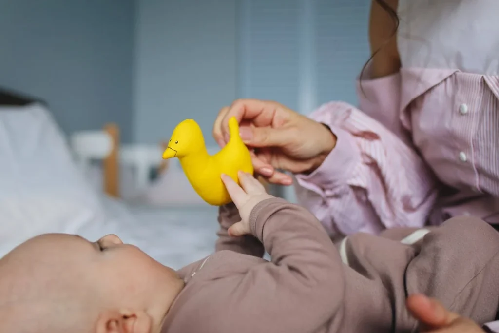 Mommy Playing Rubber Duckie With Her Baby // Healthier Baby Today