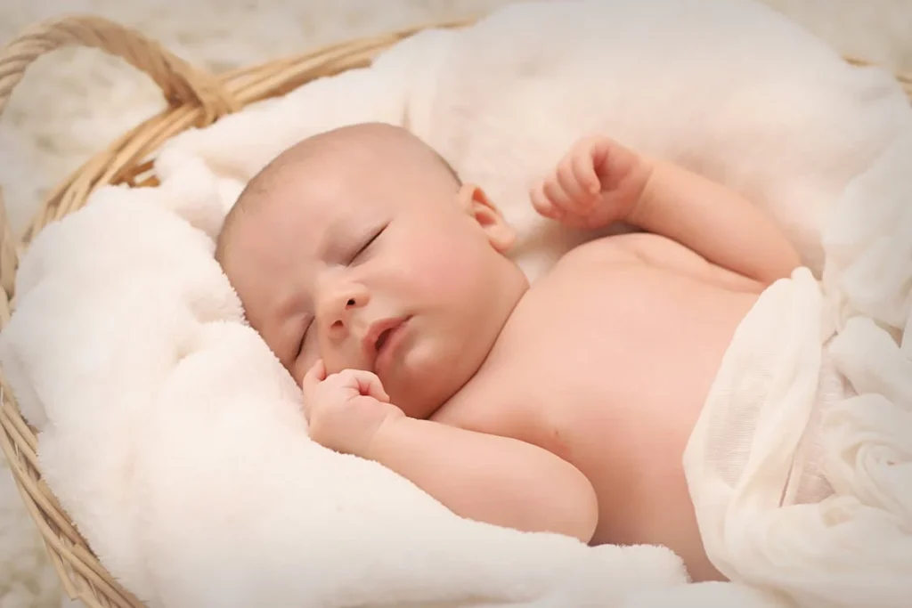 Baby Sleeping on White Cotton // Healthier Baby Today