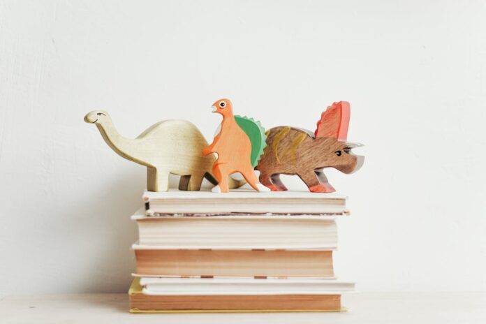 Three Wooden Dinosaur // Healthier Baby Today