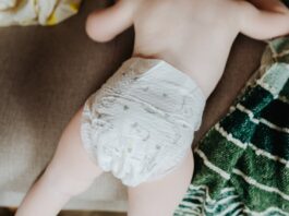 Newborn Diaper, Close Up Photo of a Baby Wearing Diaper // Healthier Baby Today