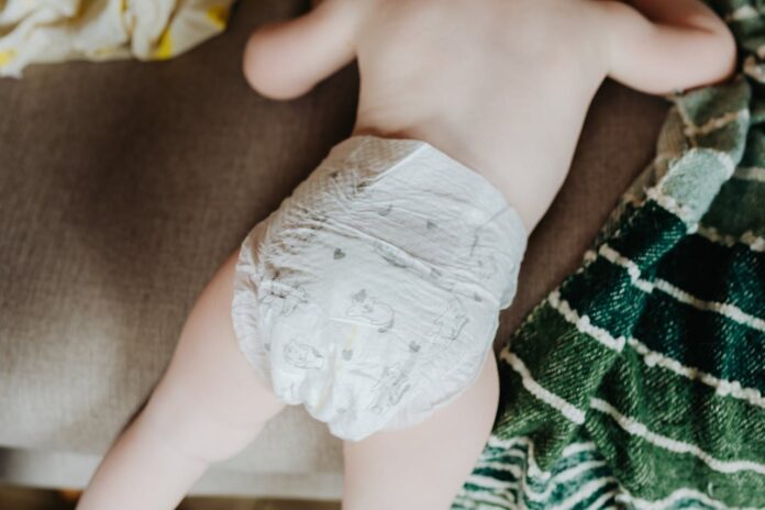 Newborn Diaper, Close Up Photo of a Baby Wearing Diaper // Healthier Baby Today