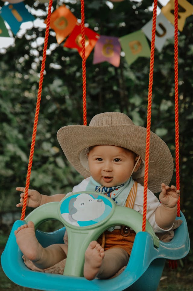 Baby Boy in Cradle in Birthday // Healthier Baby Today