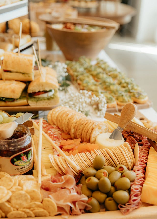 Buffet with Canapes, Crackers and Olives // Healthier Baby Today