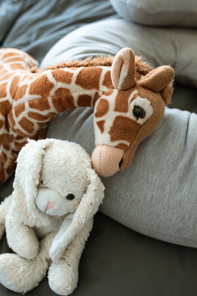 Brown and White Giraffe Plush Toy // Healthier Baby Today