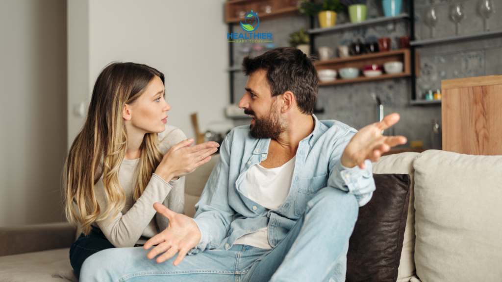 Man and woman arguing // Healthier Baby Today